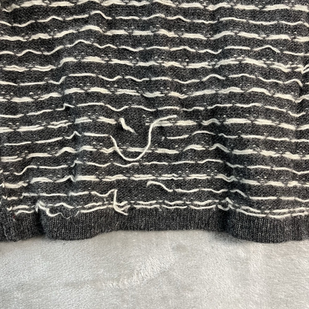 VTG Maurices Womens M Nordic Fair Isle Lambswool Blend Zip Cardigan Fur Collar - Picture 8 of 15